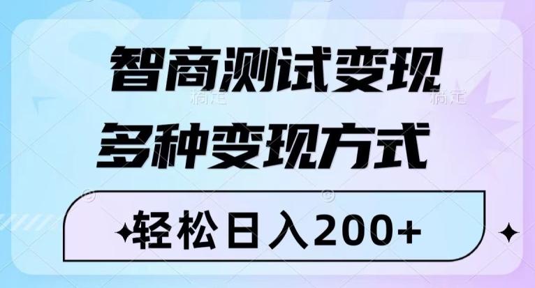 智商测试变现，轻松日入200+，几分钟一个视频，多种变现方式-大熊网创