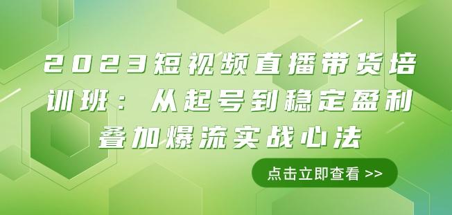2023短视频直播带货培训班：从起号到稳定盈利叠加爆流实战心法（11节课）-大熊网创