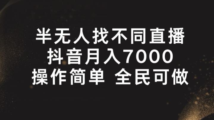 半无人找不同直播，月入7000+，操作简单 全民可做【揭秘】-大熊网创