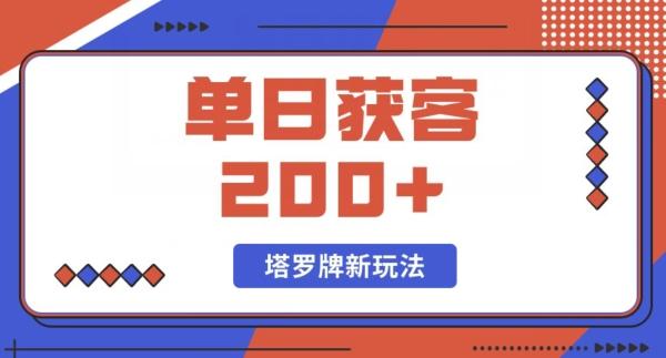 每日获客200+暴力塔罗牌玩法-大熊网创
