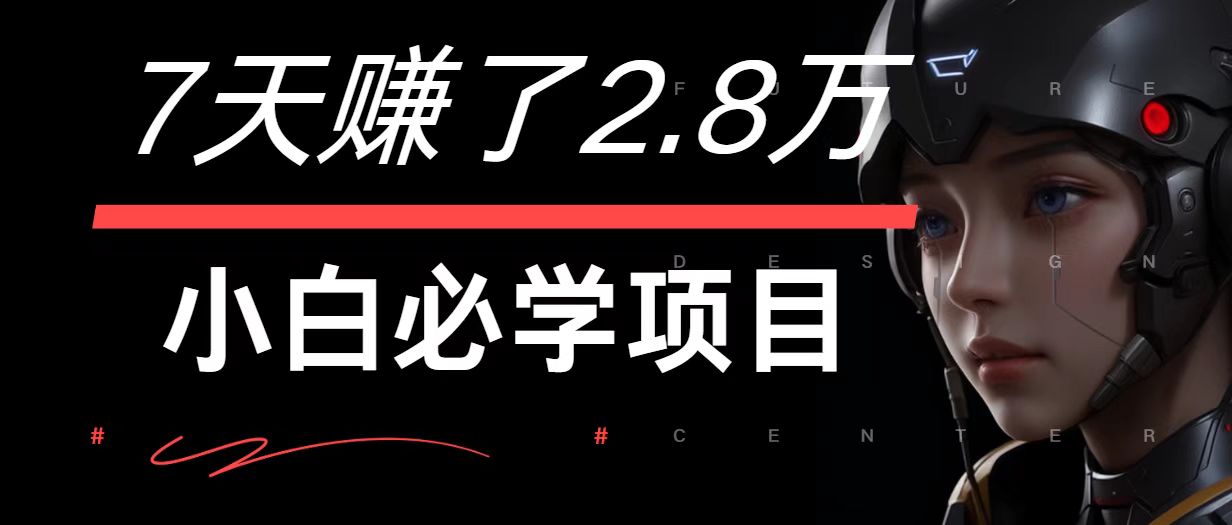 7天赚了2.8万！每单利润最少500+，轻松月入7万+小白有手就行-大熊网创