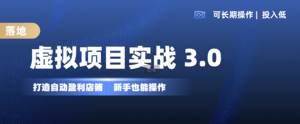 虚拟项目实战3.0，打造自动盈利店铺，可长期操作投入低，新手也能操作-大熊网创