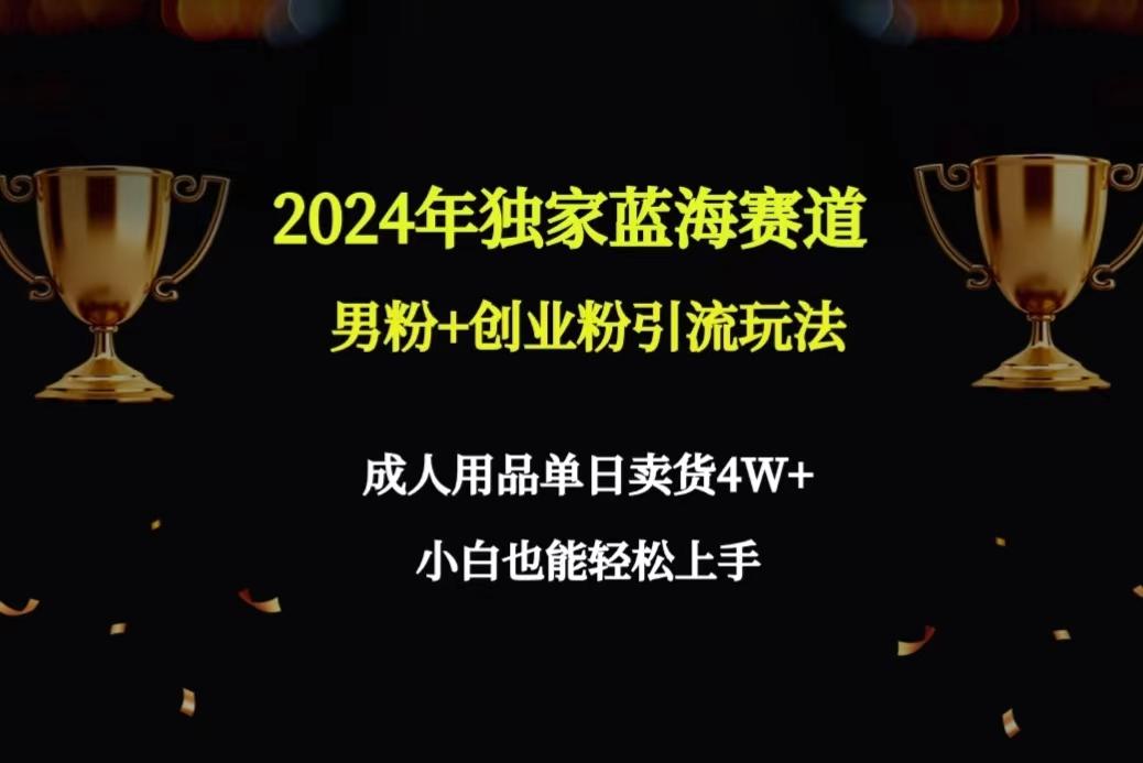 2024年独家蓝海赛道男粉+创业粉引流玩法，成人用品单日卖货4W+保姆教程-大熊网创