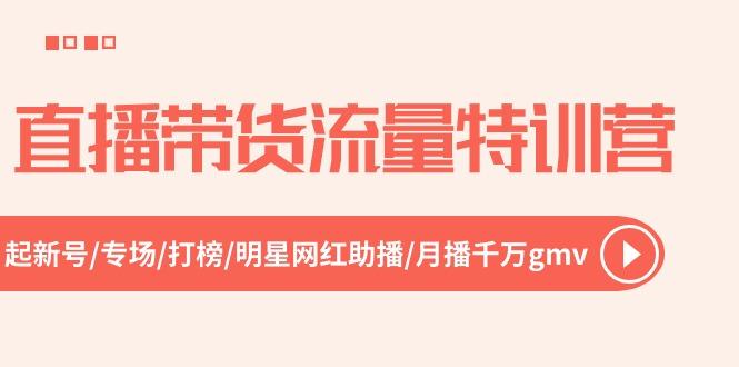 直播带货流量特训营，起新号-专场-打榜-明星网红助播 月播千万gmv(52节-大熊网创
