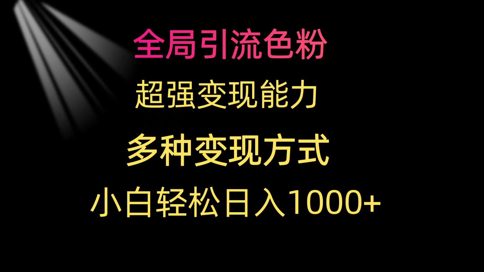 (9680期)全局引流色粉 超强变现能力 多种变现方式 小白轻松日入1000+-大熊网创