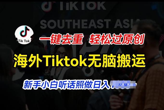 海外Tiktok短视频无脑搬运，一键去重轻松过原创，新手小白听话照做日入几张【揭秘】-大熊网创