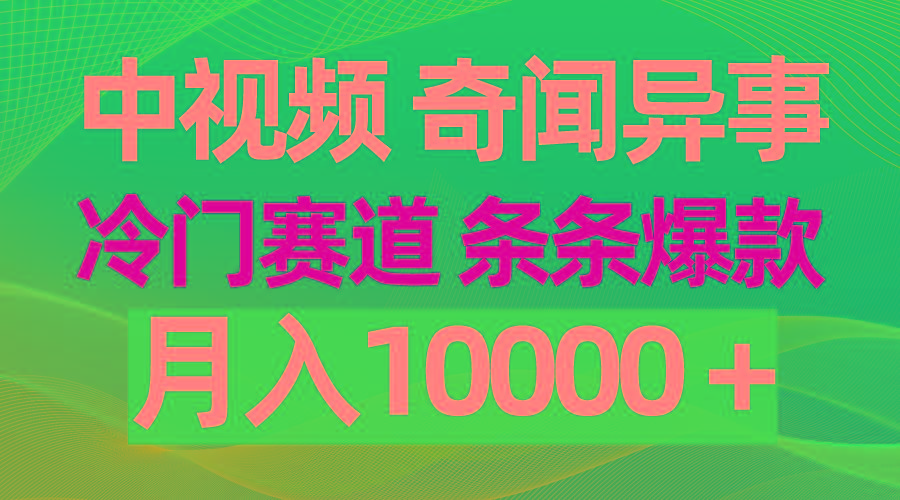 (9627期)中视频奇闻异事，冷门赛道条条爆款，月入10000＋-大熊网创