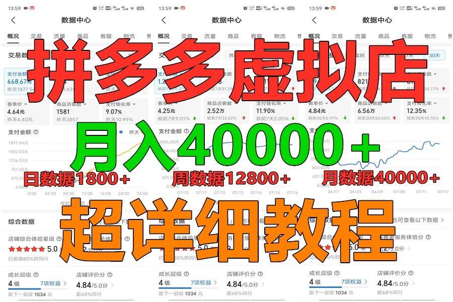 拼多多虚拟电商训练营月入40000+，全网最详细，你做你也行，暴利稳定长久-大熊网创