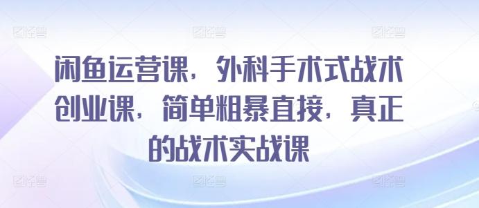 闲鱼运营课，外科手术式战术创业课，简单粗暴直接，真正的战术实战课-网创星球