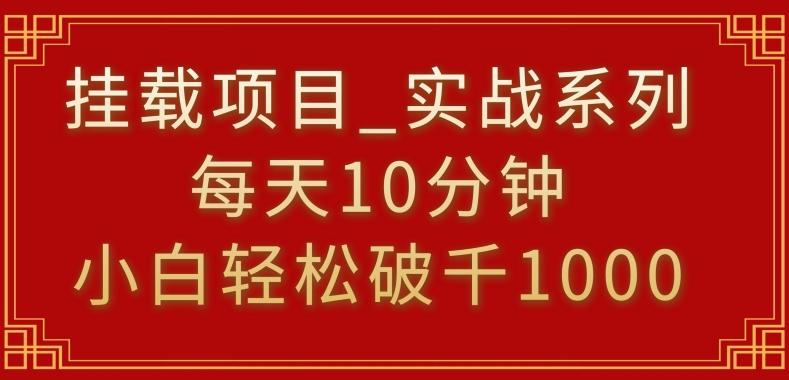 挂载项目，小白轻松破1000，每天10分钟，实战系列保姆级教程【揭秘】-大熊网创
