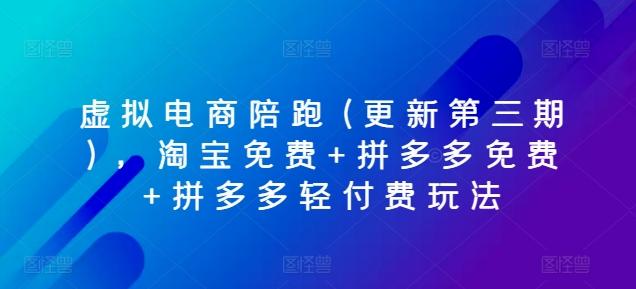 虚拟电商陪跑(更新第三期)，淘宝免费+拼多多免费+拼多多轻付费玩法-大熊网创