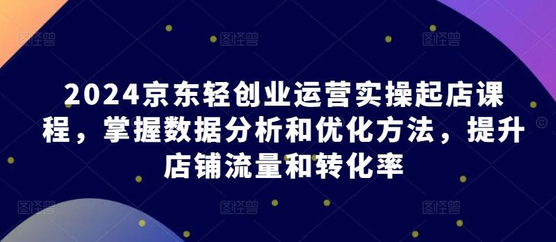2024京东轻创业运营实操起店课程，掌握数据分析和优化方法，提升店铺流量和转化率-大熊网创