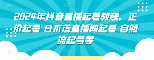 2024年抖音直播起号教程，正价起号 日不落直播间起号 自然流起号等-大熊网创