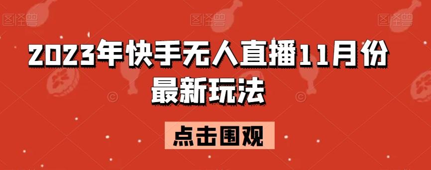 2023年快手无人直播11月份最新玩法-大熊网创